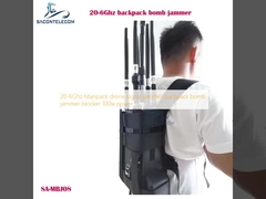 20-6Ghz Manpack drone signal jammer ransel bom jammer blocker 100w daya