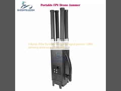 4 Band 160w Portable FPV drone signal jammer jarak jamming 1.5KM built-in baterai