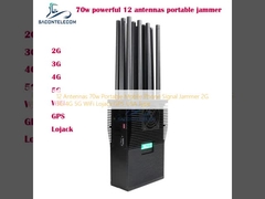 12 Antena 70w Portable Mobile Phone Signal Jammer 2G 3G 4G 5G WiFi Lojack GPS Tipe USA