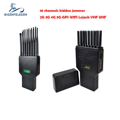 16 Band Handheld Jammer dengan jangkauan 20m dan 2 jam daya baterai untuk memblokir sinyal ponsel