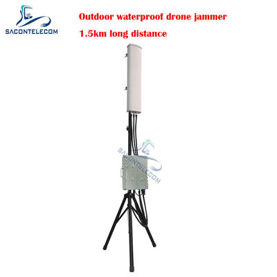 70w Kuat Drone Signal Jammer Outdoor Tetap Waterproof Jarak 1,5km