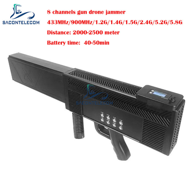 8 band 200w daya tinggi jarak jauh senjata anti drone sinyal jammer blocker