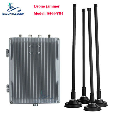 200W 4 Saluran Kendaraan dipasang Drone Signal Jammer FPV Drone Jammer dengan Frekuensi yang dapat disesuaikan
