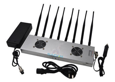 2G 3G 4G WiFi High Power Signal Jammer Frekuensi Tinggi Dengan 8 Antena Omni Directional