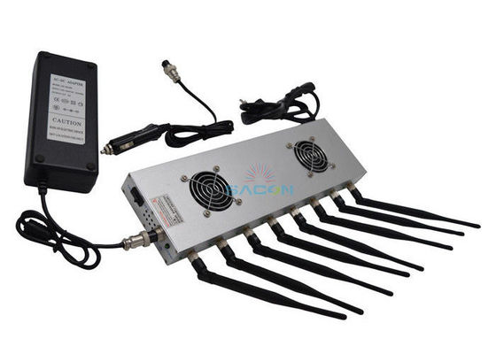 16W High Power Signal Jammer dengan 8 antena dan 2 kipas pendingin untuk memblokir ponsel