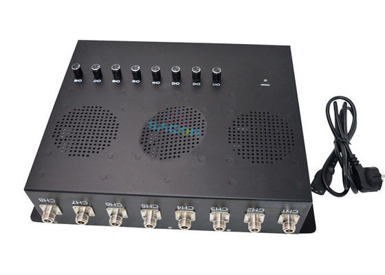 80W Output Power 8 Band Vehicle Mounted Signal Jammer dengan jangkauan 80m untuk keamanan penjara