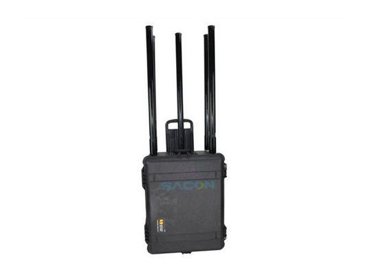 150W Output Power Manpack Jammer dengan Jamming Range 100-200 Meter dan Waterproof Case
