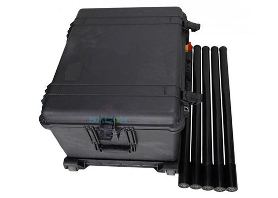 200m Range 150W Power 5 Band Portable Manpack RF Jammer untuk Pasukan Keamanan