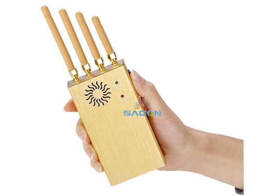 Perangkat Peredam GPS Portabel 2W dengan Jangkauan 20m dan 4 Antena, Dilengkapi Sarung Kulit