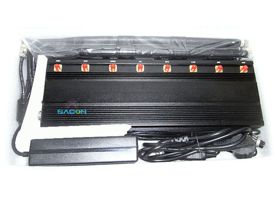 8 Saluran Desktop Cell Phone Jammer dengan Jangkauan 40m dan 365 Hari Bekerja untuk Penjara dan Sekolah