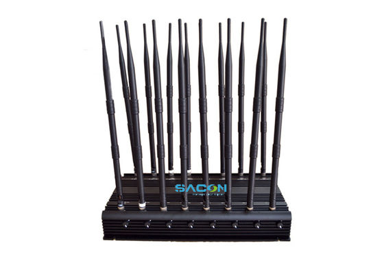 70m Long Range Cell Phone GPS Jammer dengan 16 antena dan 5 kipas pendingin untuk pemblokiran sinyal yang stabil