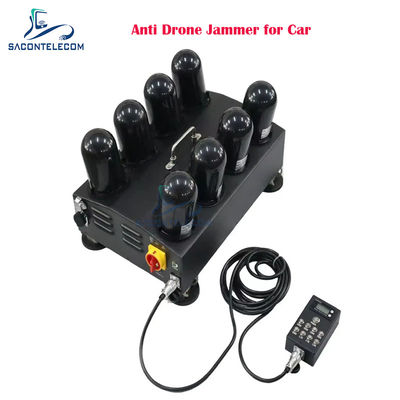 8 Saluran 400W Anti Drone Signal Jammer dengan 1.5G 2.4G 5.8G 5.2G FPV untuk Mobil