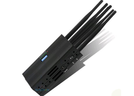6 Antena Portabel Mobile Phone Jammer dengan Baterai Lithium dan Jangkauan Jamming 15m