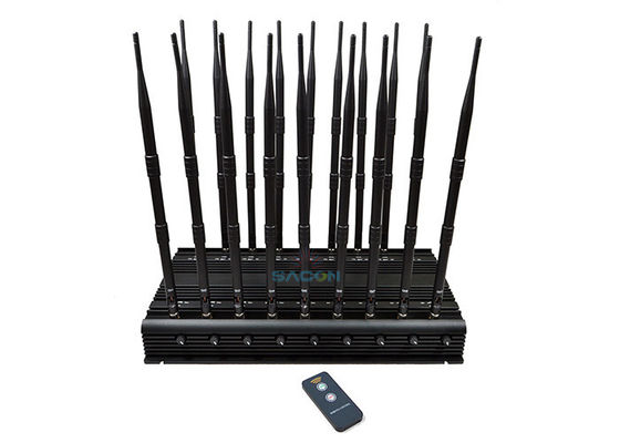 18 Saluran Jammer Sinyal Telepon Seluler 42W High Power Blocks Semua Sinyal GPS