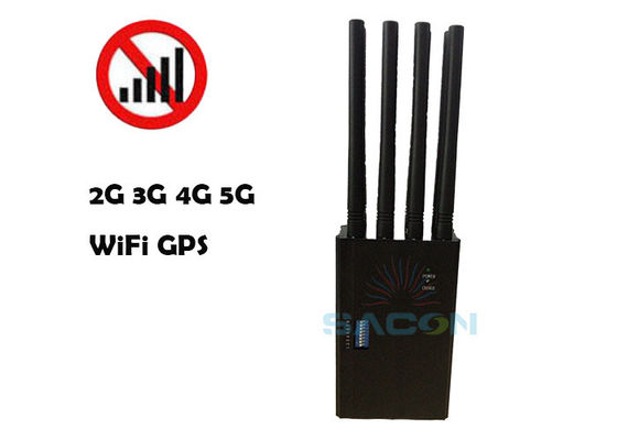 8 Antena Jangkauan 20m Daya Output 4W Jammer Sinyal Pemblokir Ponsel Jammer WiFi