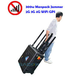 400w Mobile Phone Signal Jammer 8 Antenna 2G 3G 4G 5G GPS 500m Range Militer Digunakan