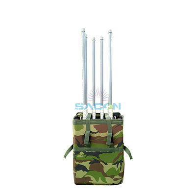 6 Antenna 75W 100m Range Manpack Jammer Sinyal Telepon dengan Baterai Bawaan
