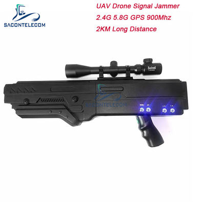 4 Band Drone Jammer dengan Baterai 5000mAh dan Jangkauan 2KM untuk Pemblokiran Sinyal UAV
