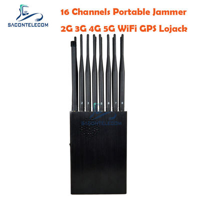 16 Antena GPS Handheld Signal Jammer dengan Baterai 12000mAh untuk Pemblokiran 5G