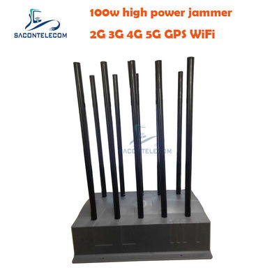 100W High Power Signal Jammer dengan 10 Saluran untuk VHF UHF GPS Jamming Device