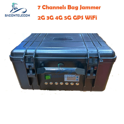 VHF UHF 7 Saluran Wireless Signal Jammer DC24V 2G 3G 4G 5G ISO9001