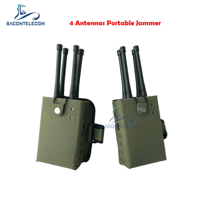 Portable UAV Drone Signal Jammer 4 Antenna WiFi GPS 28w 300m Jarak