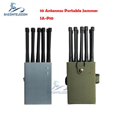 10 Antenna Portable Signal Jammer GPS Lora Lojack Radio Frequency Jammer 30m Range