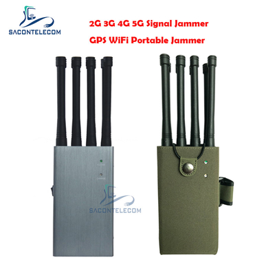 8w 8 Antenna Penjara ponsel jammer 30m Radius untuk GPS WiFi 2G 3G 4G 5G
