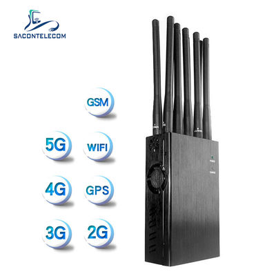 10W Daya 20m Radius 10 Saluran Portable Signal Jammer Blocker untuk WiFi GPS 2G 3G 4G 5G