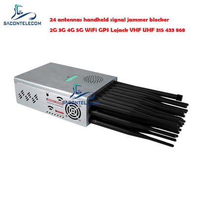 24 Antenna Portable Signal Jammer 24w 20m Radius Untuk Semua Sinyal