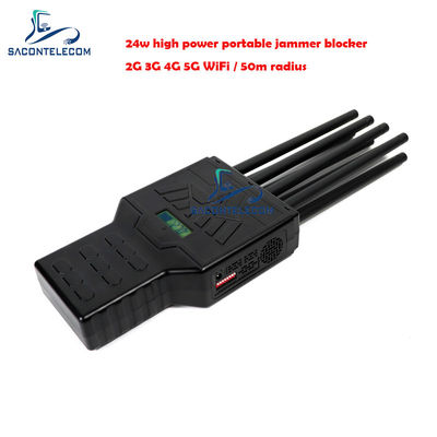 Portable 50m Long Range 8 Antenna Signal Jammer dan Mobile Phone Blocker untuk 2G 3G 4G 5G GPS