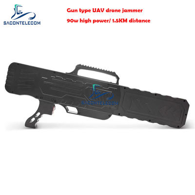Drone Portable Signal Jammer 2KM Distance Gun Type 90w Kuat