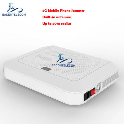 Penangkal Sinyal Desktop 12 Saluran dengan Radius 50m dan Antena Terpasang untuk Pemblokiran Ponsel Aman
