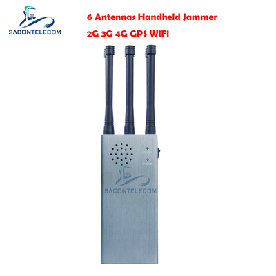 6 Band Cell Phone GPS Jammer Blocker 30m Radius Pocket Bluetooth Signal Jammer