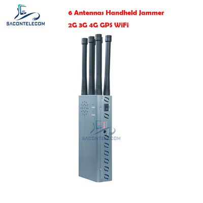 3G 4G 5G GPS WiFi 6 Band Ponsel GPS Jammer Blocker 30m Radius