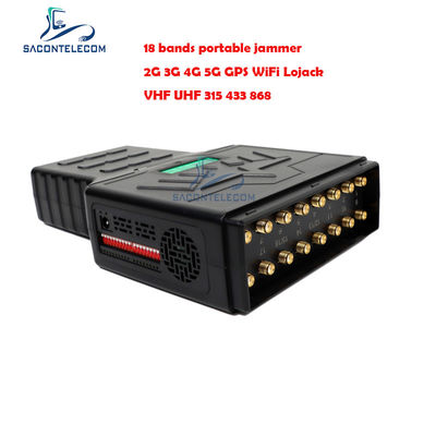 ABS 18W Portable 5G Mobile Phone Signal Jammer dengan Coverage Full Bands dan Jangkauan 20m