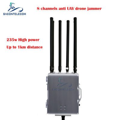 Waterproof Outdoor Drone Signal Jammer 6-8 Saluran 30w/Band Jarak 1-3km