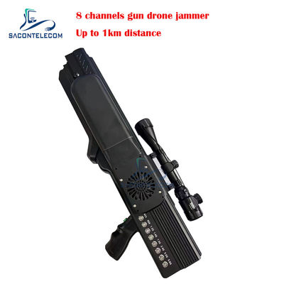 8 Saluran Anti Drone Signal Jammer Gun Blocker hingga 1km Dibangun di Baterai