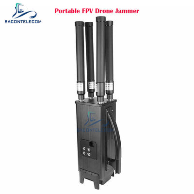 160W 4 Pita Perangkat Perusak Sinyal Drone Portabel dengan Jarak Perusakan 1.5KM dan Baterai Internal