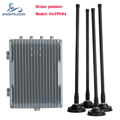 4 Saluran 200w Kuat Drone Signal Jammer Kendaraan Dipasang FPV Drone Jammer