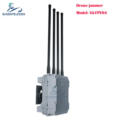 200W 4 Saluran Kendaraan dipasang Drone Signal Jammer FPV Drone Jammer dengan Frekuensi yang dapat disesuaikan
