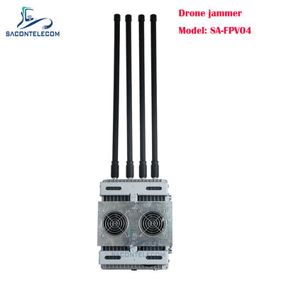 200W 4 Saluran Kendaraan dipasang Drone Signal Jammer FPV Drone Jammer dengan Frekuensi yang dapat disesuaikan