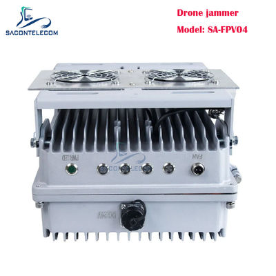 200W 4 Saluran Kendaraan dipasang Drone Signal Jammer FPV Drone Jammer dengan Frekuensi yang dapat disesuaikan