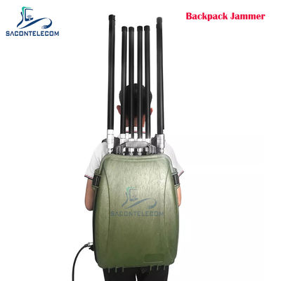 6 Saluran 300w Kuat ransel Drone Signal Jammer 433 900mhz GPS 2.4G 5.8G