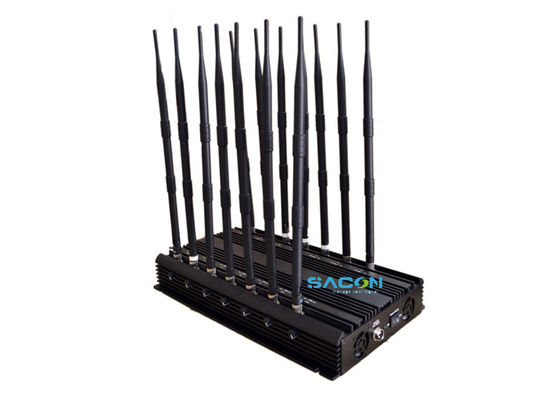 14 Band 35W High Power Cell Phone Signal Jammer dengan 4 kipas pendingin dan 70m Shield