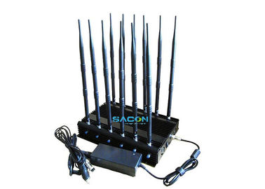 12 Band Range Walkie Talkie Signal Jammer 135MHz - 5800MHz Dengan 5% - 95% Kelembaban