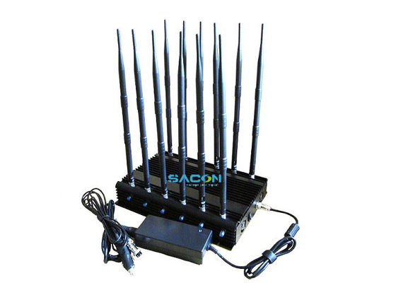 30W High Power 12 Bands Signal Jammer dengan 50m Range untuk Cell Phone dan Wireless Signal Blocking