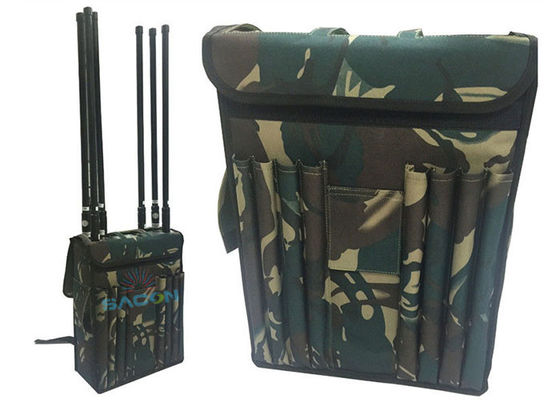 High Power 120W Backpack Jammer dengan 8 Channel dan Baterai Terbina untuk Aman Memblokir Sinyal