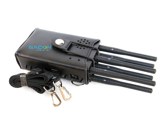 6 Antena Daya Tinggi 3W Jammer Sinyal Portabel dengan Jangkauan 20m untuk WiFi GPS 3G 4G Pemblokiran