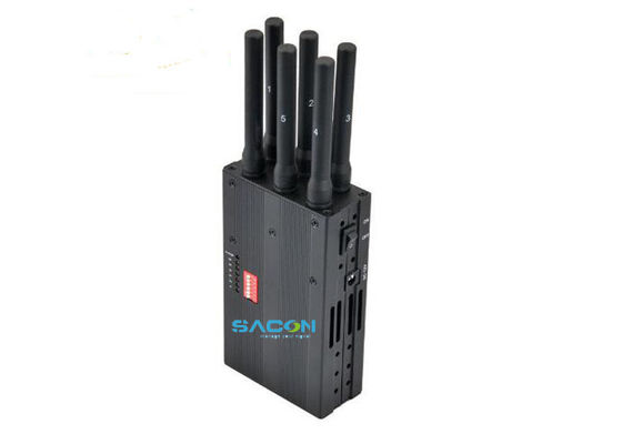 DC12V Portable Signal Jammer dengan 6 Omni Antenna dan Jamming Range 20m untuk Kuil dan Gereja